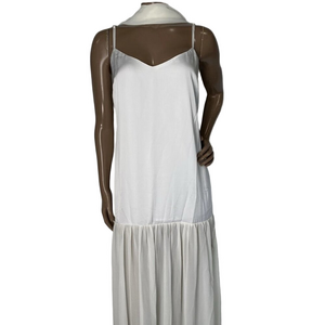 Show Me Your Mumu Women's Dalia Luxe Satin Maxi Dress Ivory Size S with Scarf